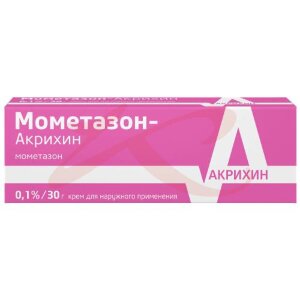 Изображение Мометазон-акрихин крем для наружного применения 0,1% 30г Мометазон-акрихин крем для наружного применения 0,1% 30г. Фото