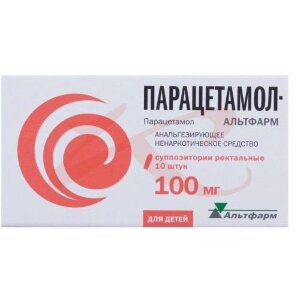 Парацетамол-альтфарм суппозитории ректальные 100мг №10. Фото