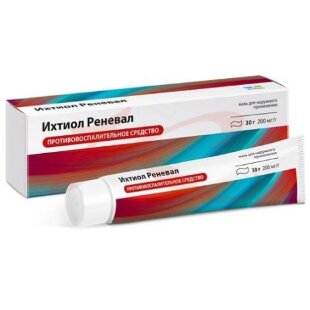 Ихтиол реневал мазь для наружного применения 200мг/г 30г. Фото