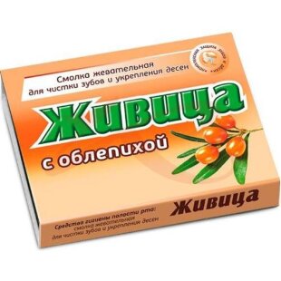 Живица жевательная резинка №5 смолка лиственница с облепихой. Фото