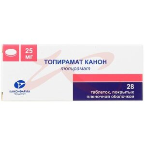 Топирамат канон таблетки покрытые пленочной оболочкой 25мг №28. Фото