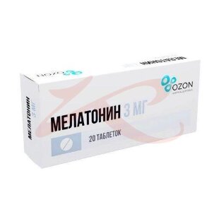Мелатонин таблетки покрытые пленочной оболочкой 3мг №20. Фото