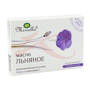 Мирролла экстра верджин капсулы 300мг №100 масло льняное. Фото