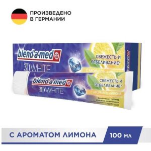 Бленд-а-мед зуб.паста лимон + отбел.е 100мл. [blend-a-med]. Фото