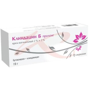 Клиндацин б пролонг крем вагинальный 2% + 2% 19г /в комплекте с аппликатором-3 шт/. Фото