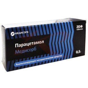 Парацетамол медисорб таблетки 500мг №20. Фото