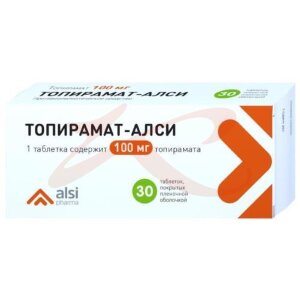 Топирамат-алси таблетки покрытые пленочной оболочкой 100мг №30. Фото