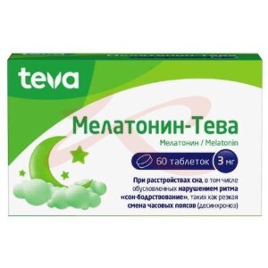 Мелатонин-тева таблетки 3мг №60. Фото