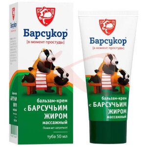 Изображение Барсукор бальзам-крем массажный 50мл Барсукор бальзам-крем массажный 50мл. Фото