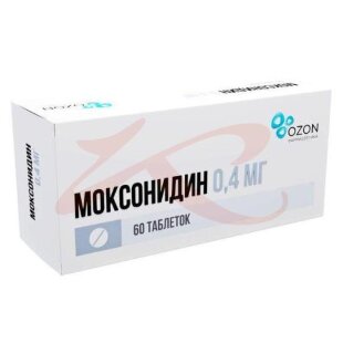Моксонидин таблетки покрытые пленочной оболочкой 0.4мг №60. Фото