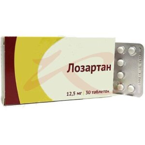 Изображение Лозартан таблетки покрытые пленочной оболочкой 12.5мг №30 Лозартан таблетки покрытые пленочной оболочкой 12.5мг №30. Фото