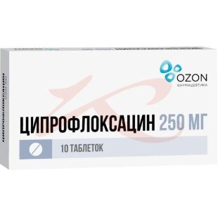 Ципрофлоксацин таблетки покрытые пленочной оболочкой 250мг №10. Фото
