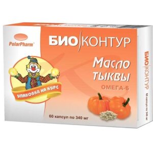 Биоконтур масло тыквенное 340мг. №60 капс.. Фото