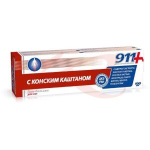 911 ваша служба спасения гель-бальзам для ног 100мл с конским каштаном. Фото