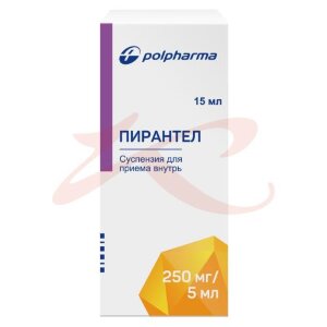 Изображение Пирантел суспензия для приема внутрь 250мг/5мл 15мл в комплекте с мерным стаканчиком Пирантел суспензия для приема внутрь 250мг/5мл 15мл в комплекте с мерным стаканчиком. Фото