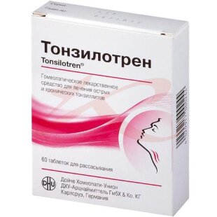 Тонзилотрен таблетки для рассасывания гомеопатические №60. Фото