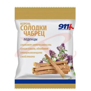 911 ваша служба спасения леденцы 50г корень солодки + чабрец + вит. с. Фото