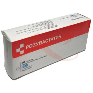 Розувастатин таблетки покрытые пленочной оболочкой 40мг №30. Фото