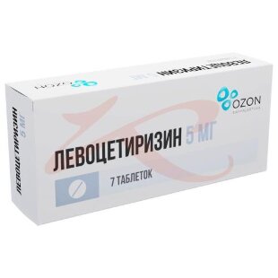 Левоцетиризин таблетки покрытые пленочной оболочкой 5мг №7. Фото
