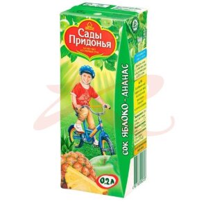 Сады придонья сок 200мл. яблоко + ананас б/сах. 6 мес. +. Фото