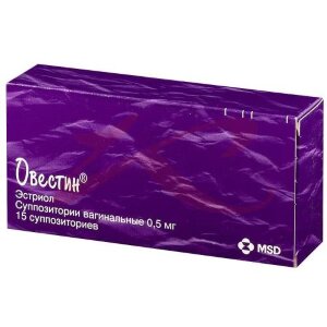 Изображение Овестин суппозитории вагинальные 0.5мг №15 Овестин суппозитории вагинальные 0.5мг №15. Фото