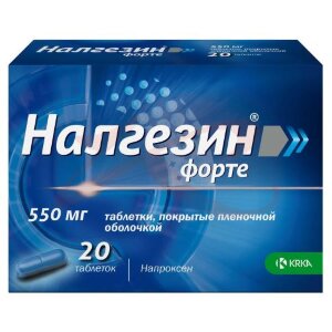 Налгезин форте таблетки покрытые пленочной оболочкой 550мг №20. Фото