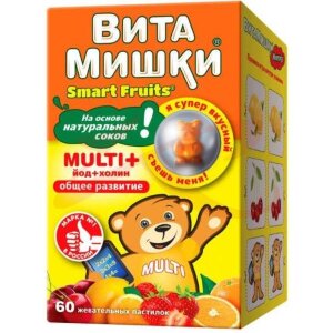 Витамишки мульти плюс пастилки жевательные 2,4г №60 йод + холин. Фото