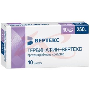 Тербинафин-вертекс таблетки 250мг №10. Фото