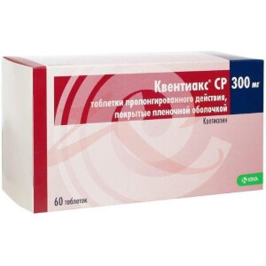 Квентиакс ср таблетки покрытые пленочной оболочкой с пролонгированным высвобождением 300мг №60. Фото
