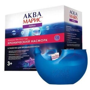 Аква марис лейка устройство для промывания носа №30  + морская соль. Фото