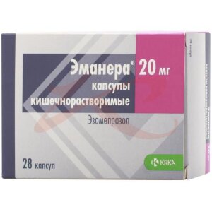 Эманера капсулы кишечнорастворимые 20мг №28. Фото