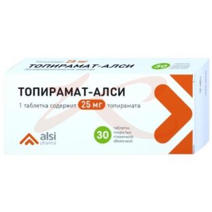 Топирамат таблетки покрытые пленочной оболочкой 25мг №30. Фото