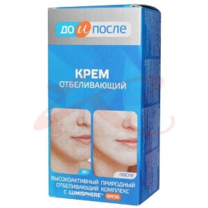 До и после крем 100мл отбел. Фото