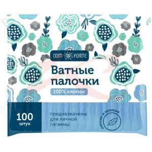 Изображение Комфорте палочки ватные №100 п/э Комфорте палочки ватные №100 п/э. Фото
