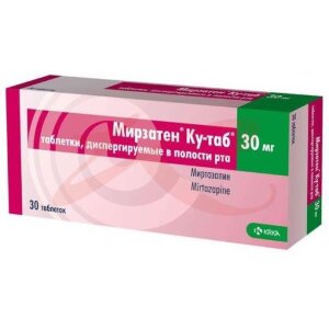 Мирзатен ку-таб таблетки диспергируемые в полости рта 30мг №30. Фото