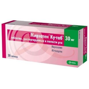 Мирзатен ку-таб таблетки диспергируемые в полости рта 30мг №30. Фото