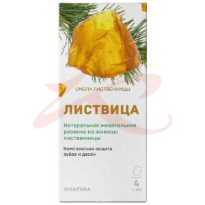 Изображение Витатека смолка жевательная 800мг №4 листвица натурал Витатека смолка жевательная 800мг №4 листвица натурал. Фото