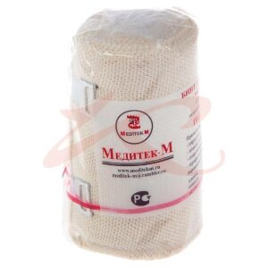 Медитек бинт медицинский эластичный вр 10х350см застежка. Фото