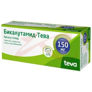 Изображение Бикалутамид-тева таблетки покрытые пленочной оболочкой 150мг №28 Бикалутамид-тева таблетки покрытые пленочной оболочкой 150мг №28. Фото