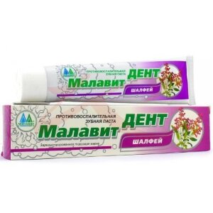 Малавит-дент зубная паста 70г/60мл шалфей. Фото