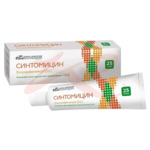 Синтомицин линимент для наружного применения 10% 25г. Фото
