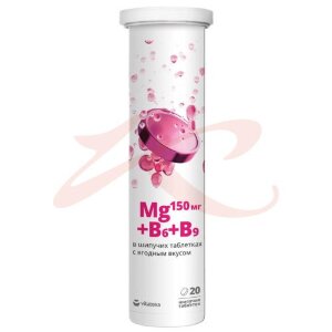 Витатека магний в6 + в9 таблетки шипучие №20 ягодный вкус. Фото