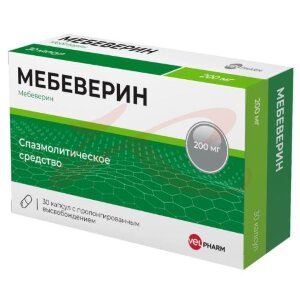 Мебеверин велфарм капсулы с пролонгированным высвобождением 200мг №30. Фото