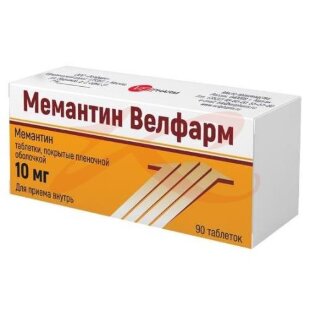 Мемантин велфарм таблетки покрытые пленочной оболочкой 10мг №90. Фото