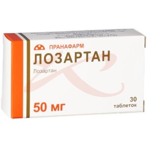 Изображение Лозартан таблетки покрытые пленочной оболочкой 50мг №30 Лозартан таблетки покрытые пленочной оболочкой 50мг №30. Фото