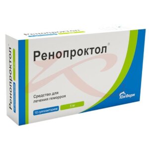 Изображение Ренопроктол суппозитории ректальные 5мг №10 Ренопроктол суппозитории ректальные 5мг №10. Фото