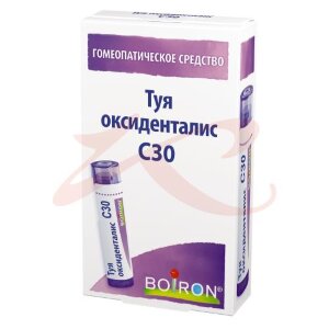 Туя оксиденталис с30 гранулы гомеопатические 4г. Фото