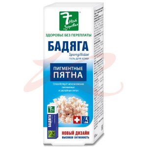 7 нот здоровья бадяга гель для тела 50мл о/пигмент. пятен п/угрях и синяках. Фото