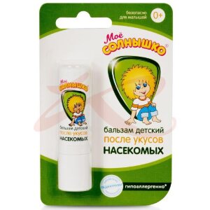 Изображение Мое солнышко бальзам после укусов 2,8г детск. 0 + Мое солнышко бальзам после укусов 2,8г детск. 0 +. Фото