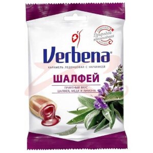 Изображение Вербена леденцовая карамель 60г начинка шалфей Вербена леденцовая карамель 60г начинка шалфей. Фото